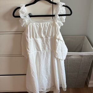 Amazon women’s white dress with lace up back